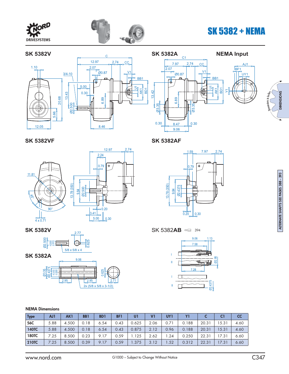 Sk 5382 + nema, Nema input | NORD Drivesystems B1000 User Manual | Page 349 / 820