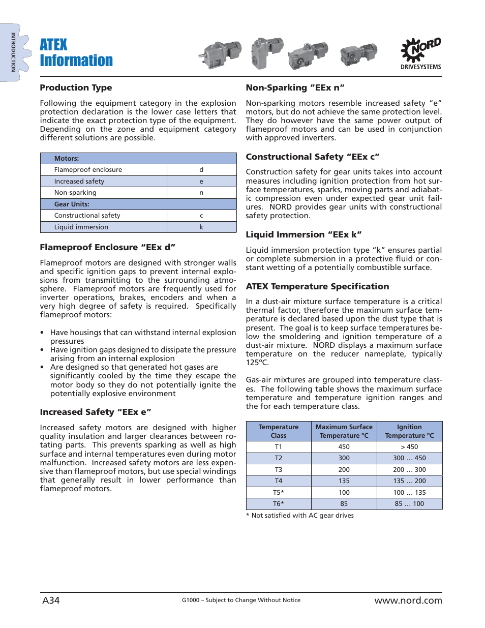 Atex information | NORD Drivesystems B1000 User Manual | Page 36 / 820