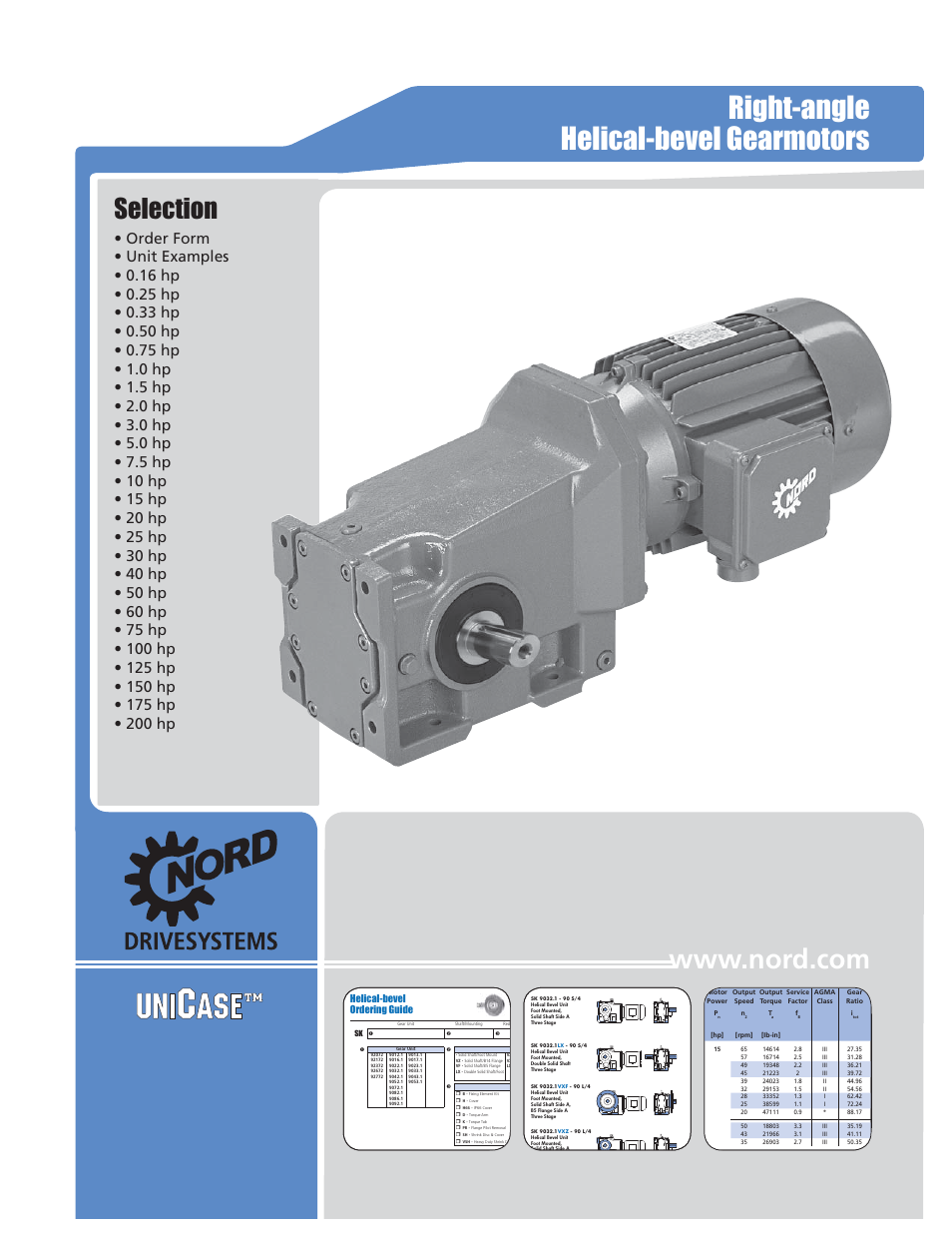 Right-angle helical-bevel gearmotors, Selection, Helical-bevel ordering guide | NORD Drivesystems B1000 User Manual | Page 397 / 820