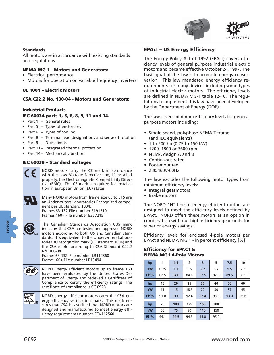 Epact – us energy efﬁ ciency | NORD Drivesystems B1000 User Manual | Page 694 / 820