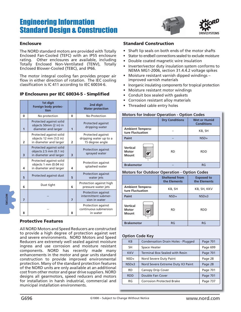 Enclosure, Standard construction | NORD Drivesystems B1000 User Manual | Page 698 / 820