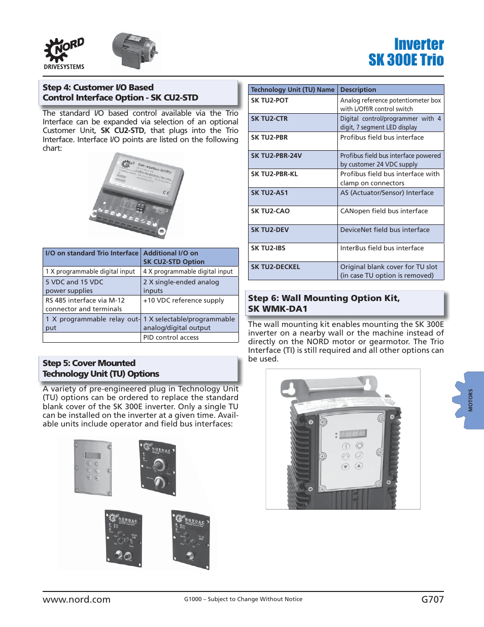 Inverter sk 300e trio | NORD Drivesystems B1000 User Manual | Page 709 / 820