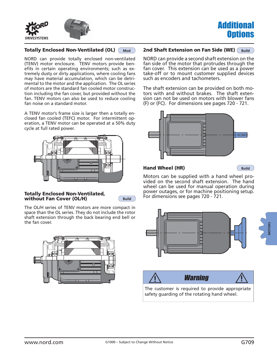 Additional options, Warning | NORD Drivesystems B1000 User Manual | Page 711 / 820