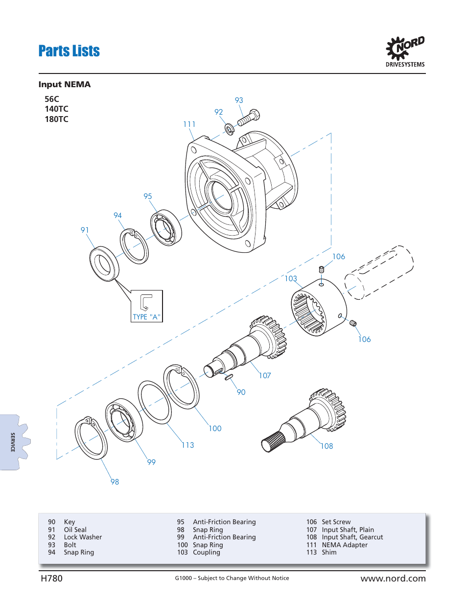 Parts lists | NORD Drivesystems B1000 User Manual | Page 782 / 820