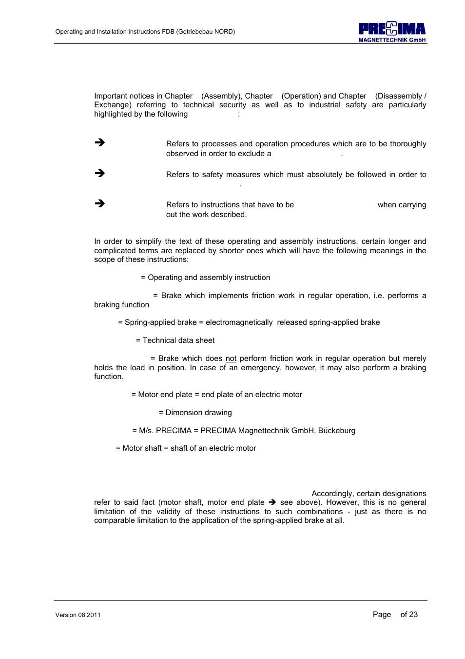 Î danger, Î attention, Î stop | NORD Drivesystems B1904 User Manual | Page 5 / 23