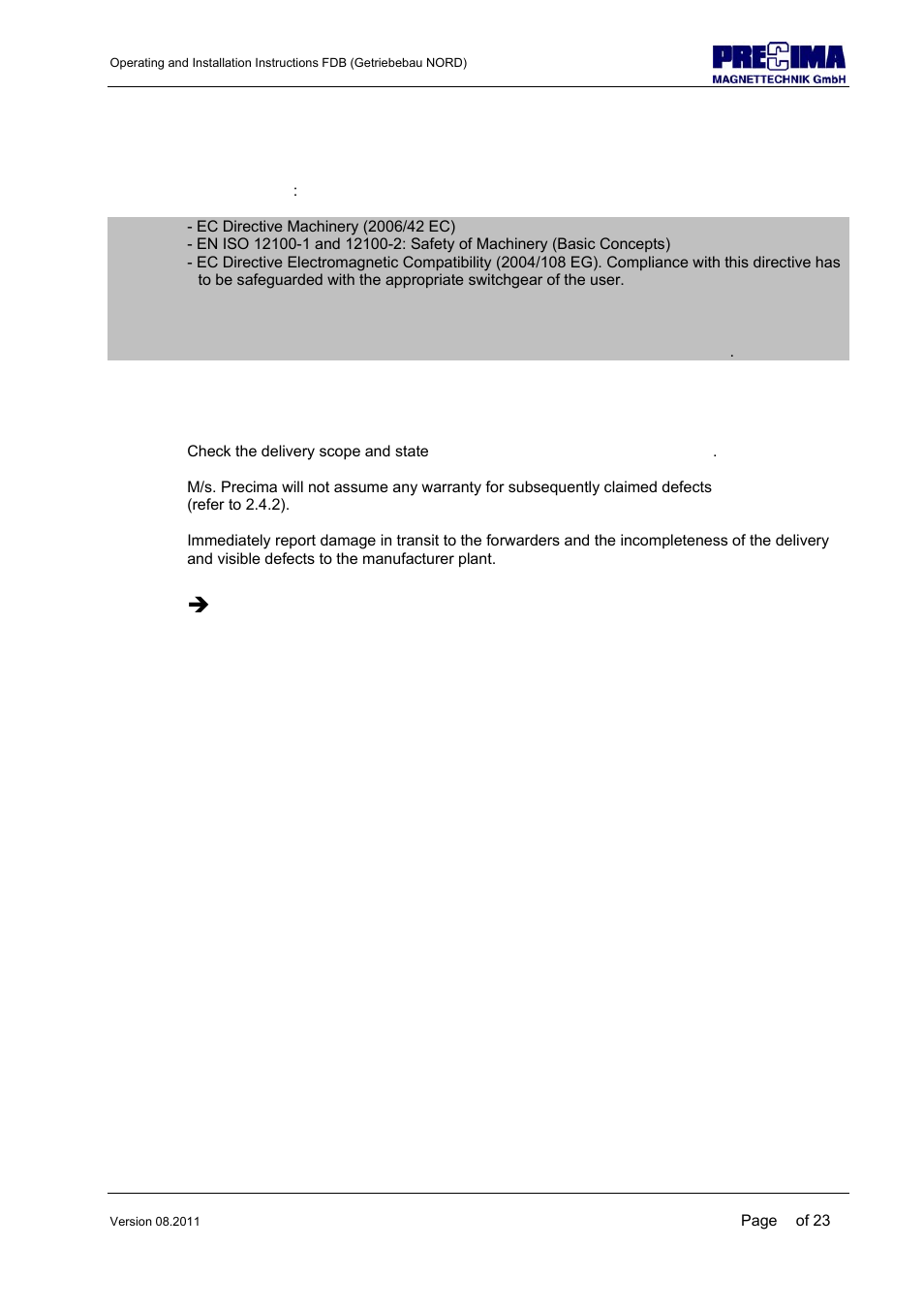 Î attention | NORD Drivesystems B1904 User Manual | Page 8 / 23