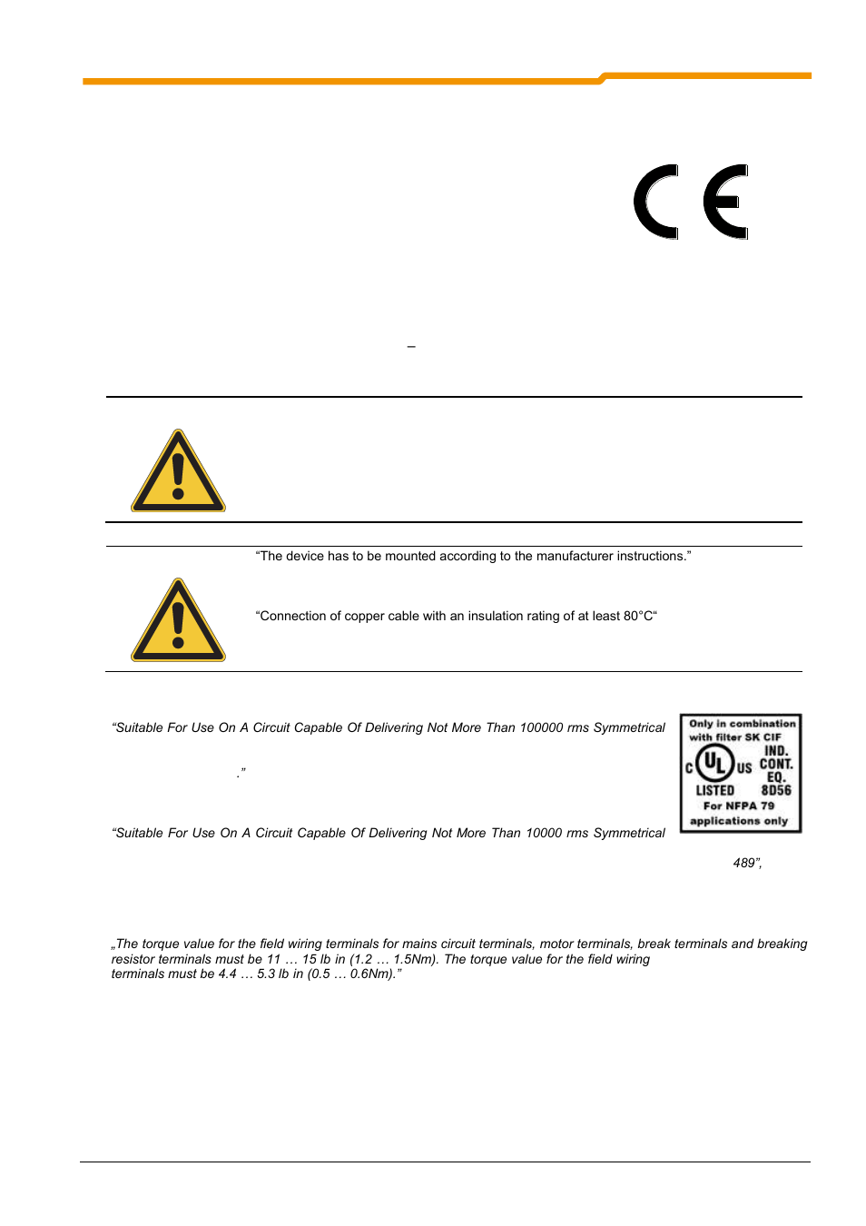 5 certifications, 1 european emc directive, 2 ul and cul approval (in preparation) | 5 certifications 1.5.1 | NORD Drivesystems BU0180 User Manual | Page 13 / 184