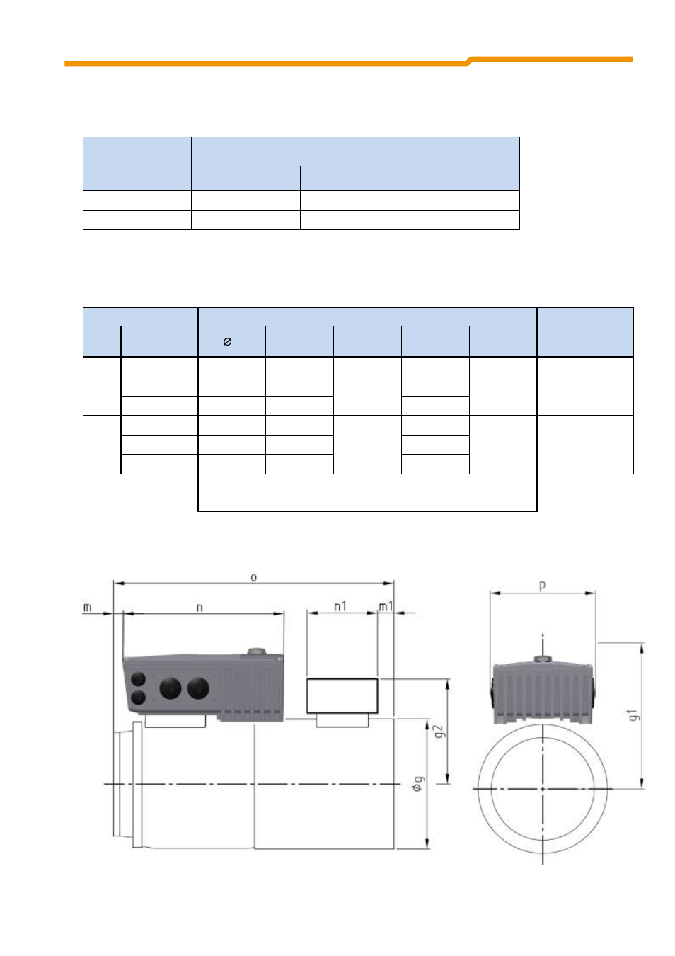 2 dimensions of the frequency inverter, 1 power rating / motor size, 2 motor-mounted frequency inverter | 2 dimensions of the frequency inverter 2.2.1 | NORD Drivesystems BU0180 User Manual | Page 23 / 184