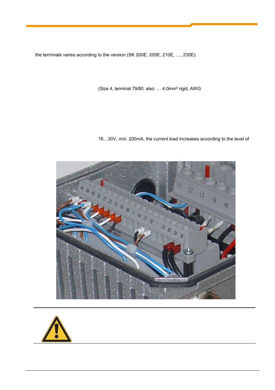 8 electrical connection of sk 2xxe control unit | NORD Drivesystems BU0200 User Manual | Page 46 / 314