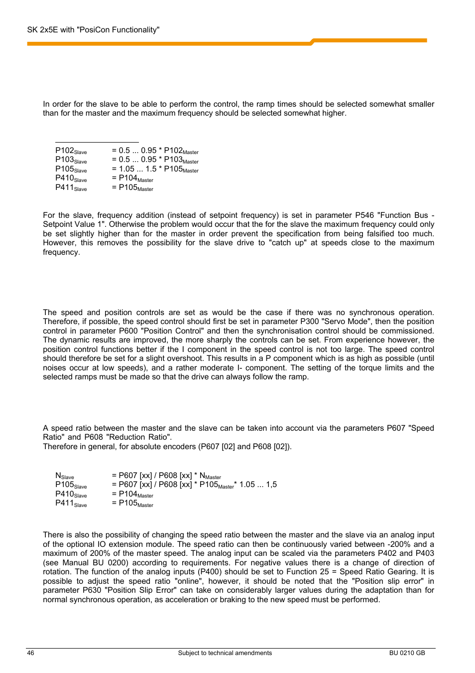 4 setting the speed and position controls | NORD Drivesystems BU0210 User Manual | Page 46 / 60