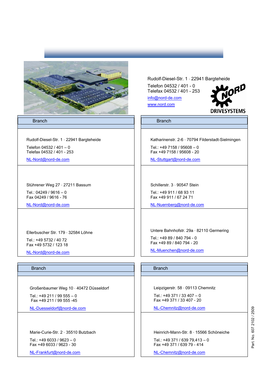 Nord offices in germany, Getriebebau nord | NORD Drivesystems BU0210 User Manual | Page 60 / 60