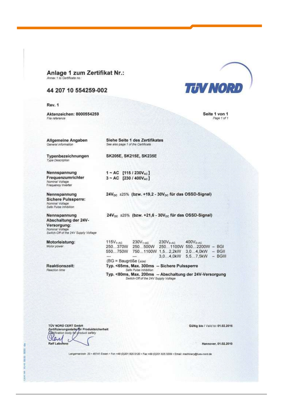 NORD Drivesystems BU0230 User Manual | Page 20 / 76