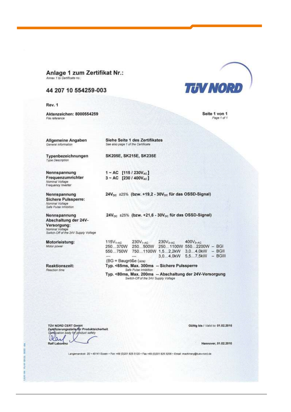 NORD Drivesystems BU0230 User Manual | Page 26 / 76