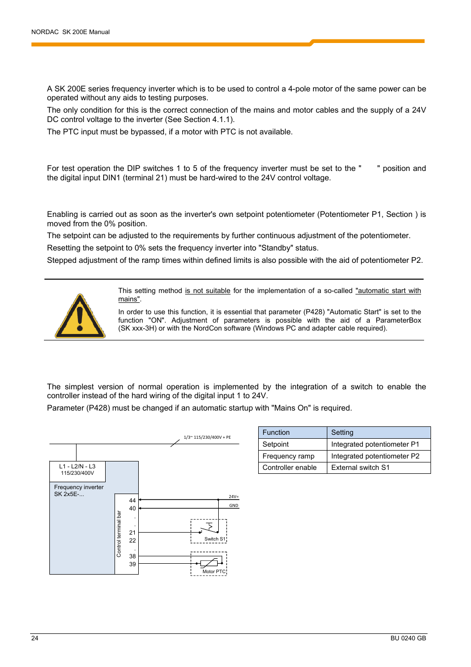 Commissioning examples | NORD Drivesystems BU0240 User Manual | Page 24 / 40