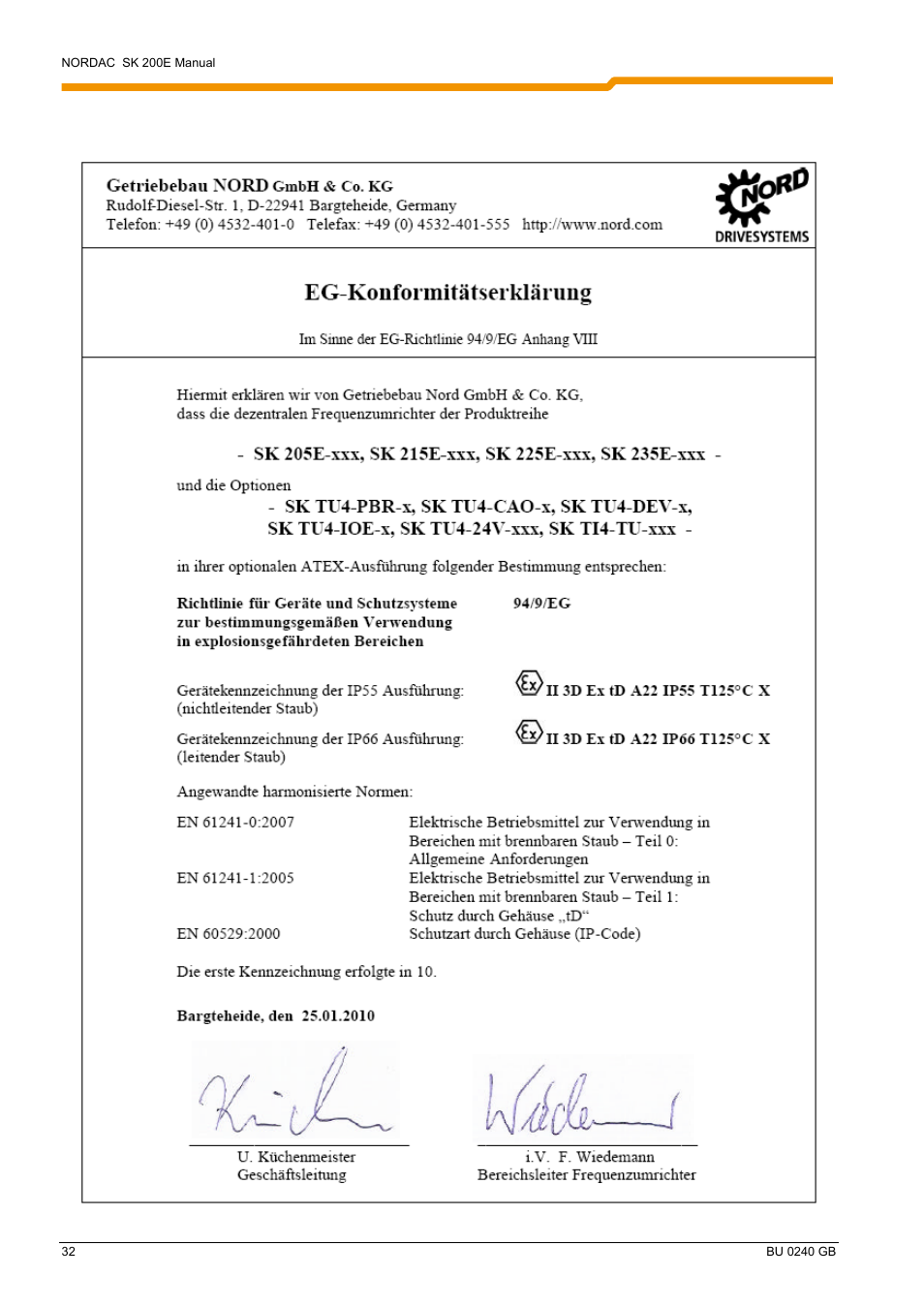 NORD Drivesystems BU0240 User Manual | Page 32 / 40