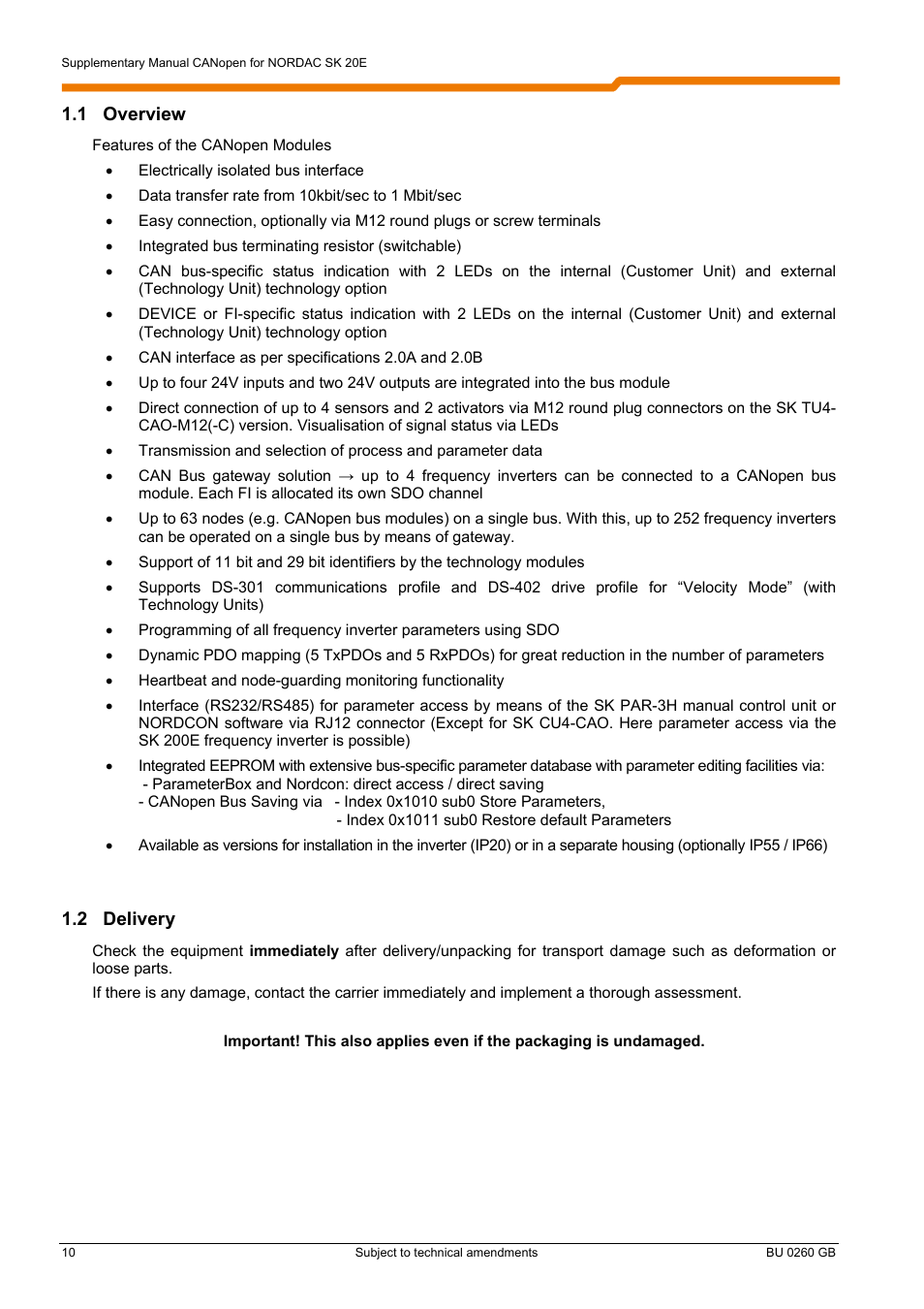 NORD Drivesystems BU0260 User Manual | Page 10 / 116