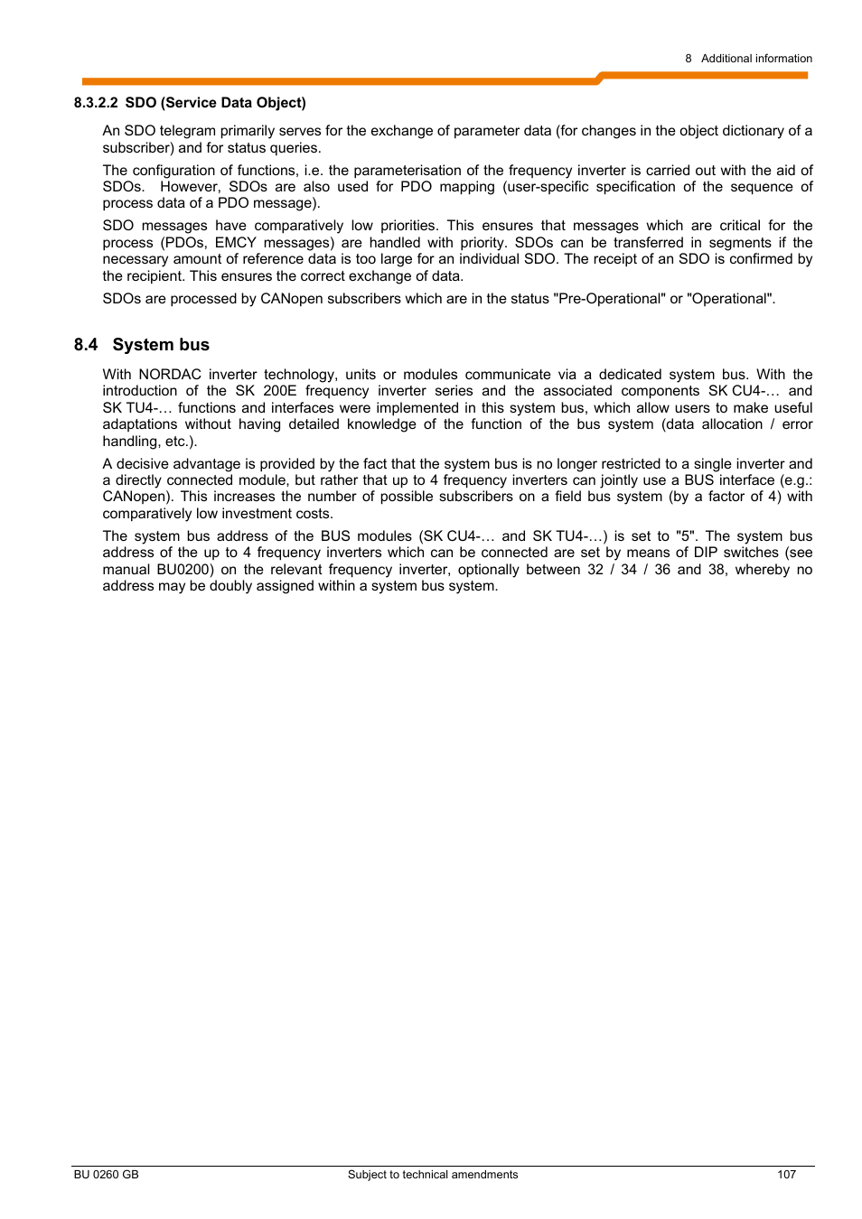 4 system bus | NORD Drivesystems BU0260 User Manual | Page 107 / 116