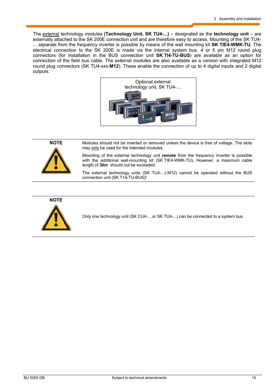 NORD Drivesystems BU0260 User Manual | Page 15 / 116