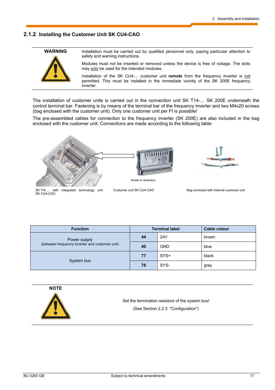 NORD Drivesystems BU0260 User Manual | Page 17 / 116