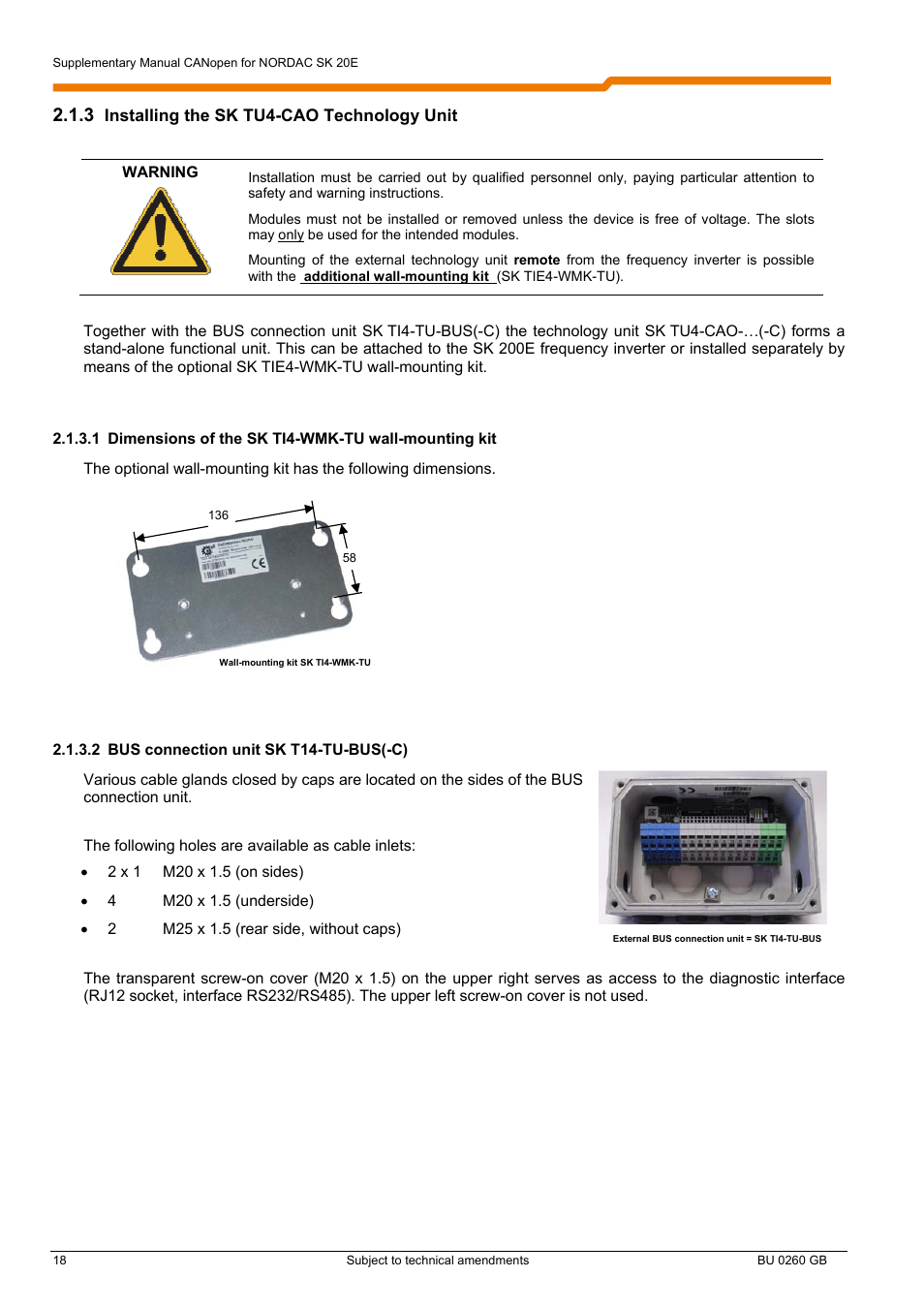 NORD Drivesystems BU0260 User Manual | Page 18 / 116