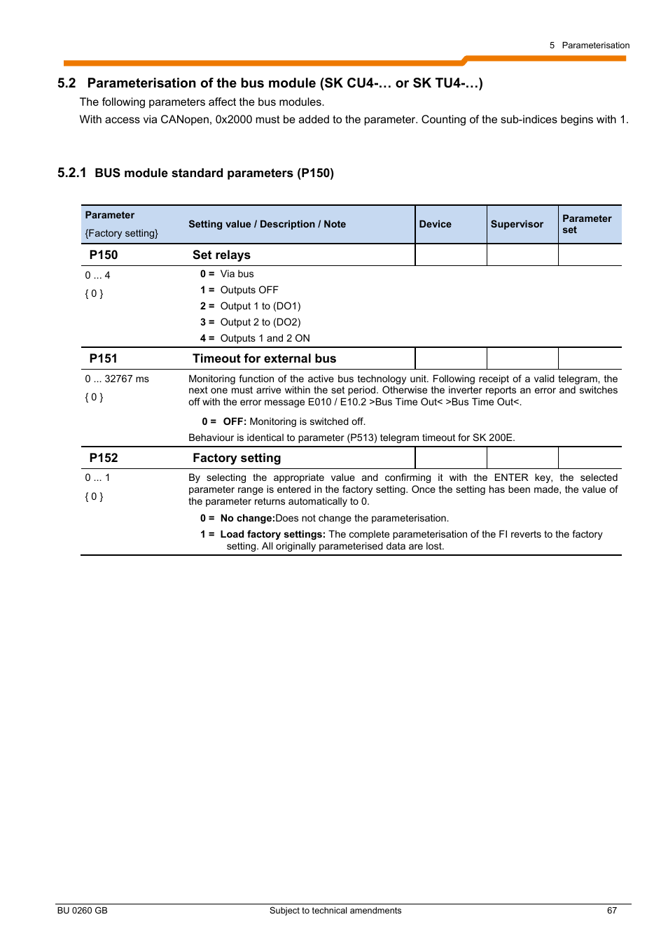 NORD Drivesystems BU0260 User Manual | Page 67 / 116