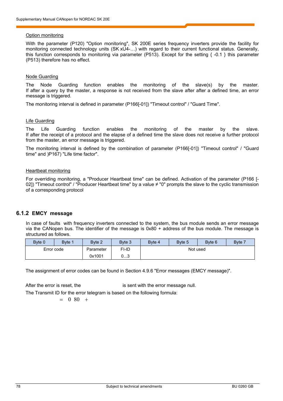 Node id x d transmit i   80 0 | NORD Drivesystems BU0260 User Manual | Page 78 / 116