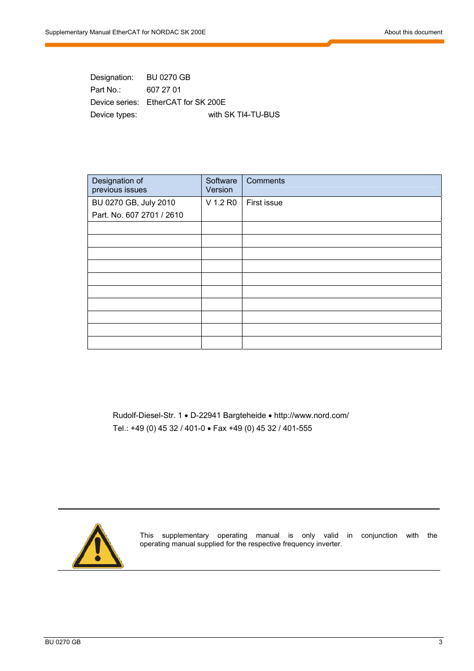 NORD Drivesystems BU0270 User Manual | Page 3 / 76