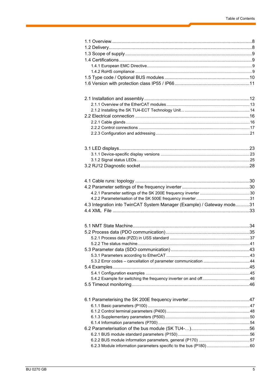 NORD Drivesystems BU0270 User Manual | Page 5 / 76