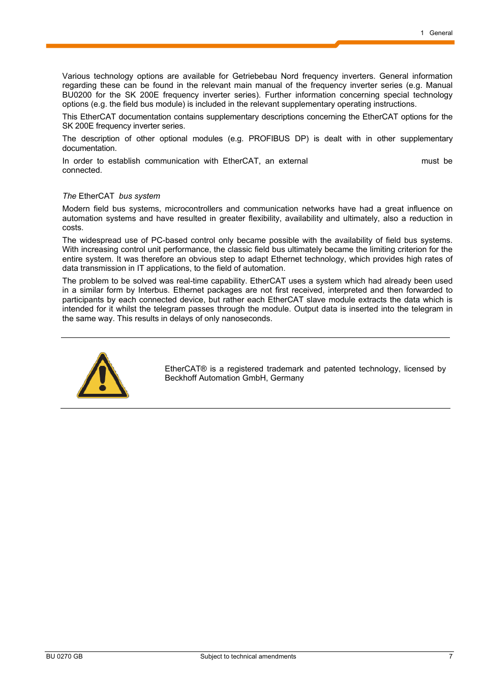 1 general information | NORD Drivesystems BU0270 User Manual | Page 7 / 76