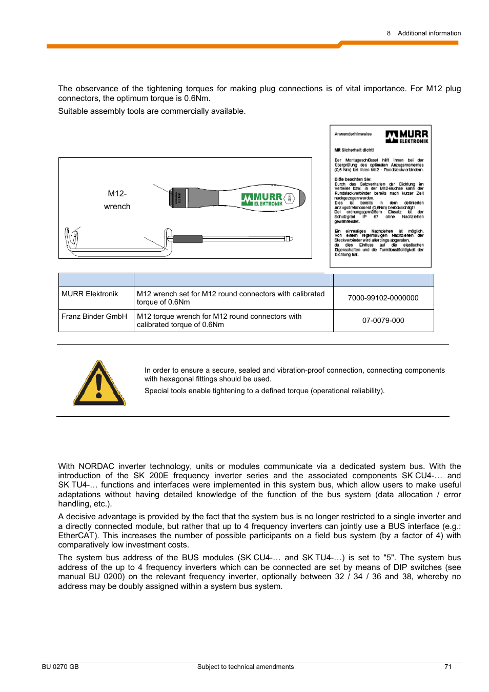 3 system bus | NORD Drivesystems BU0270 User Manual | Page 71 / 76