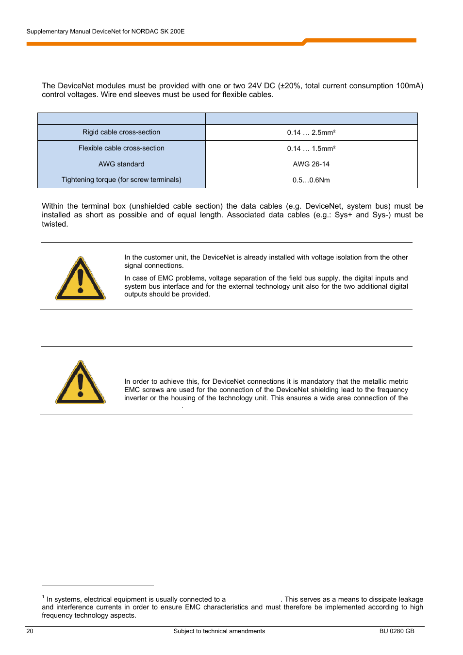 NORD Drivesystems BU0280 User Manual | Page 20 / 78