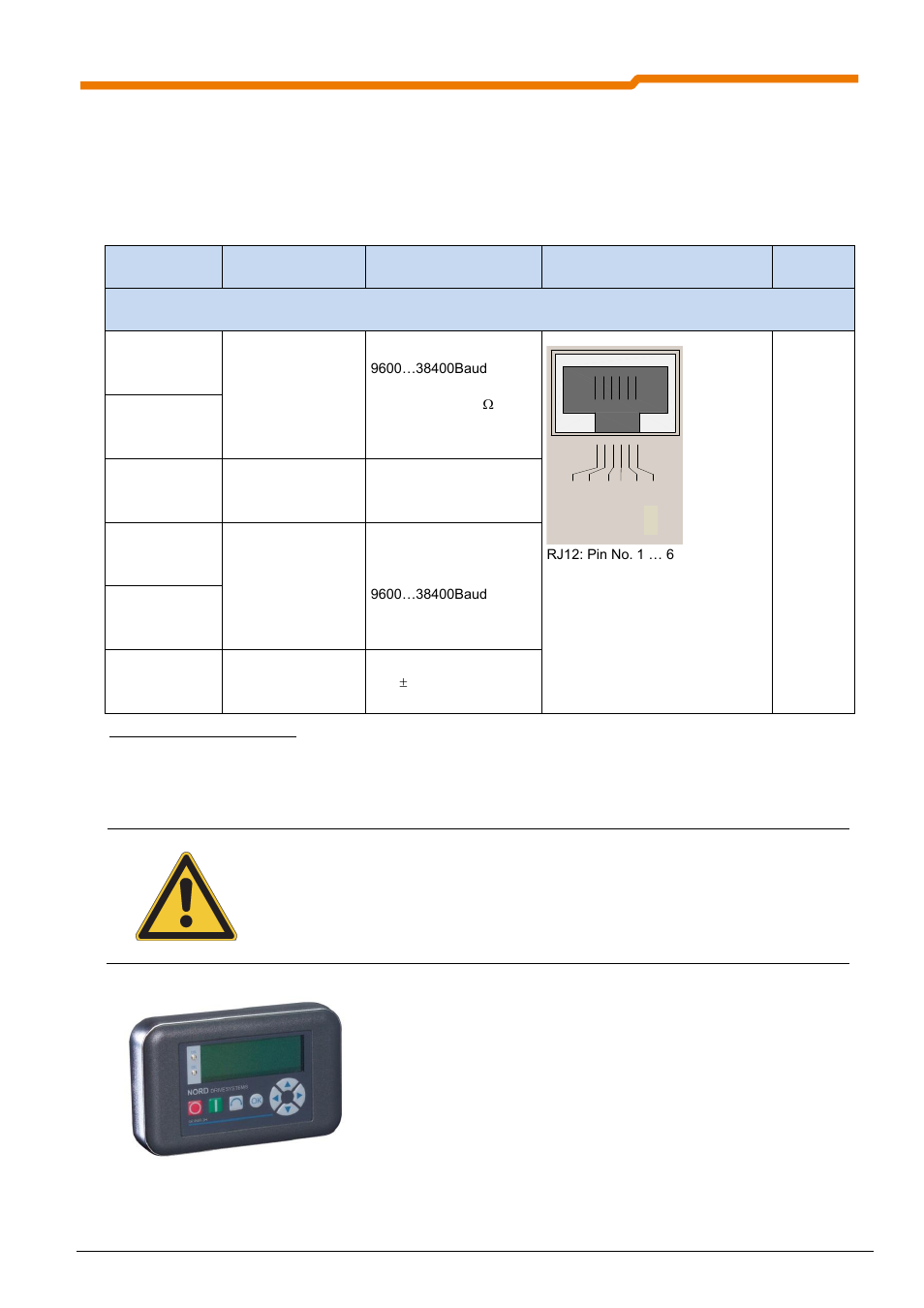 2 rj12 diagnostic socket, Dig i n 5, Vo + 5 v | NORD Drivesystems BU0290 User Manual | Page 23 / 76