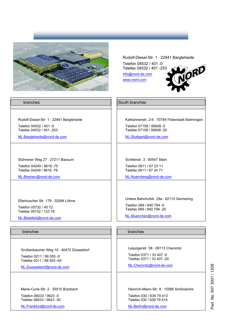 Nord offices in germany, Getriebebau nord | NORD Drivesystems BU0300 User Manual | Page 148 / 148