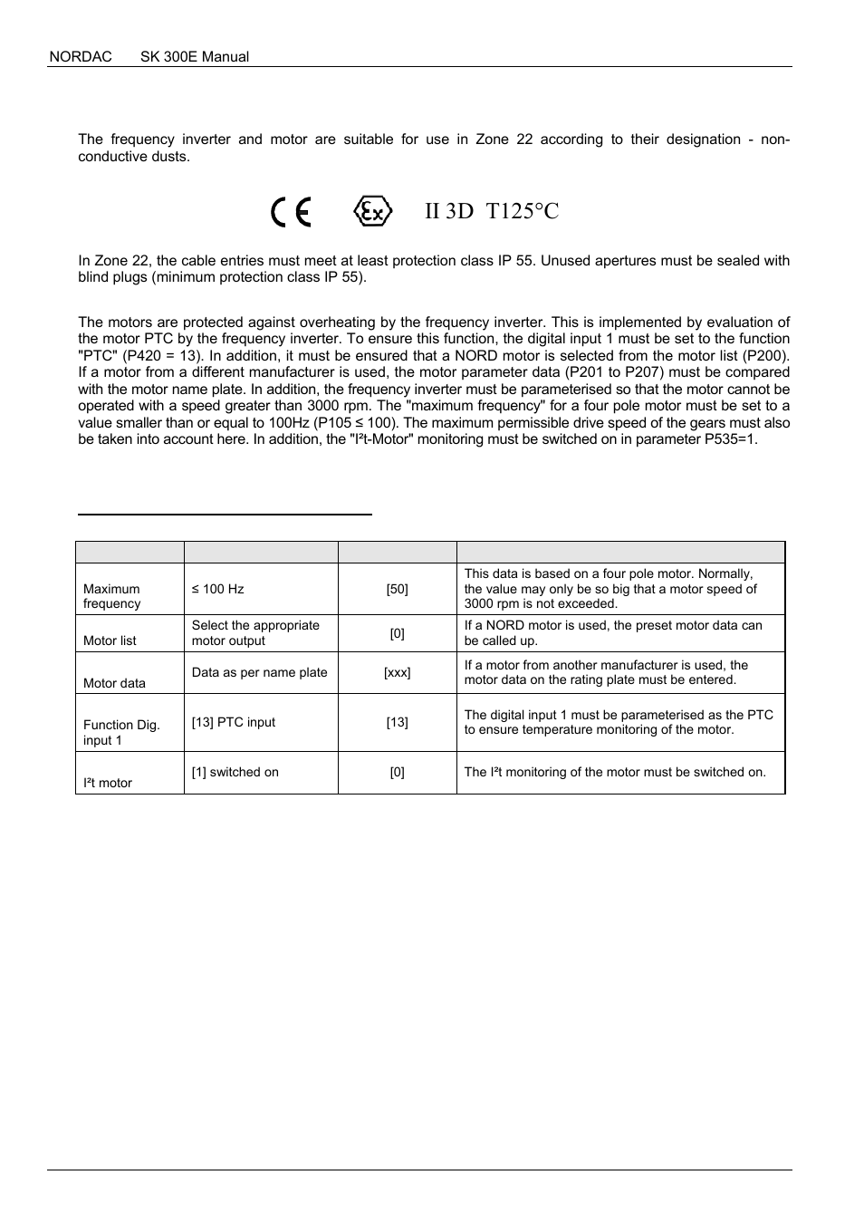 Ii 3d t125°c | NORD Drivesystems BU0300 User Manual | Page 30 / 148