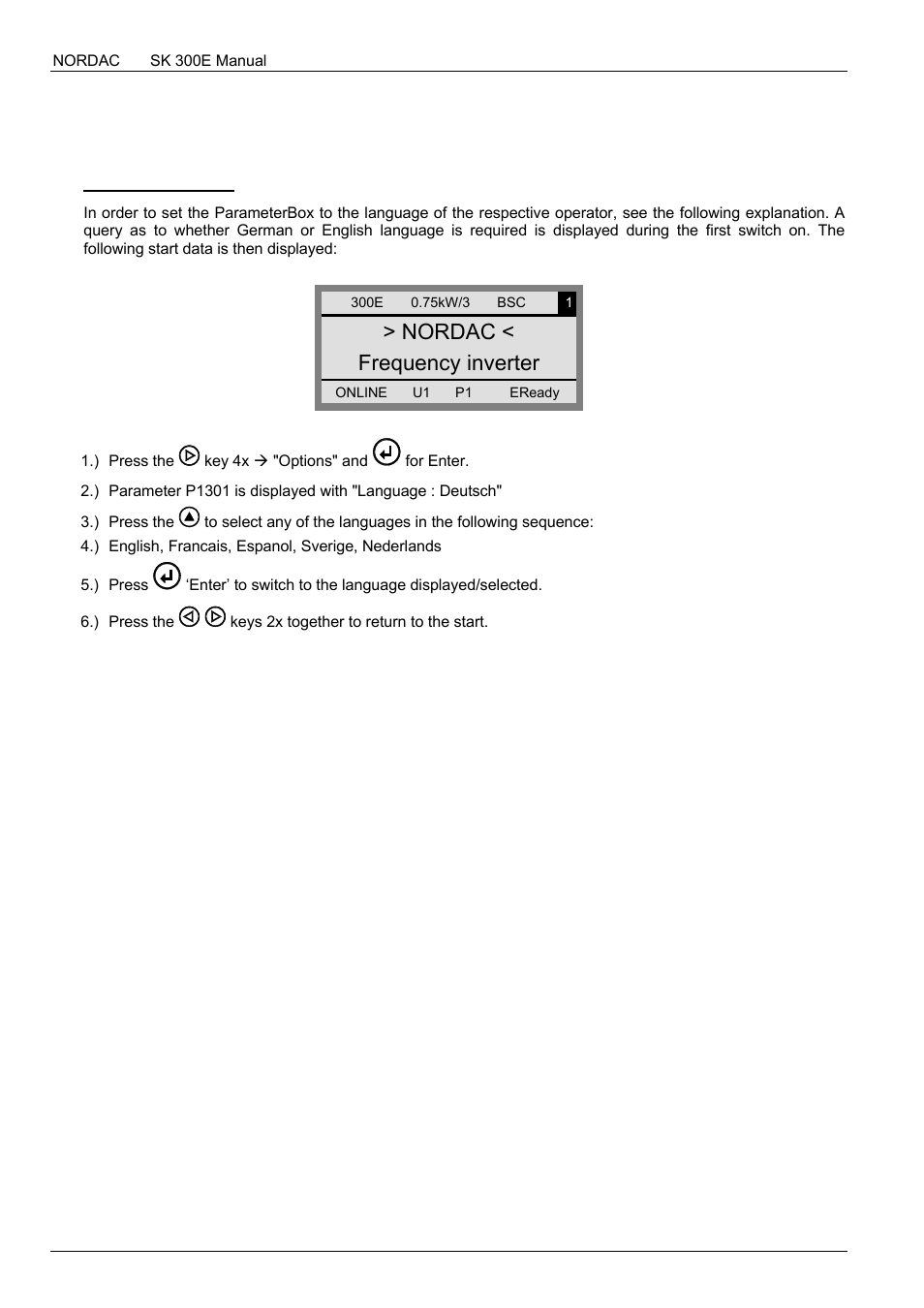 Nordac < frequency inverter | NORD Drivesystems BU0300 User Manual | Page 56 / 148