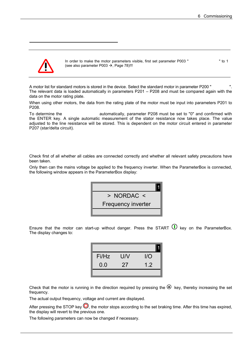 Nordac, Frequency inverter, Fi/hz | NORD Drivesystems BU0300 User Manual | Page 73 / 148