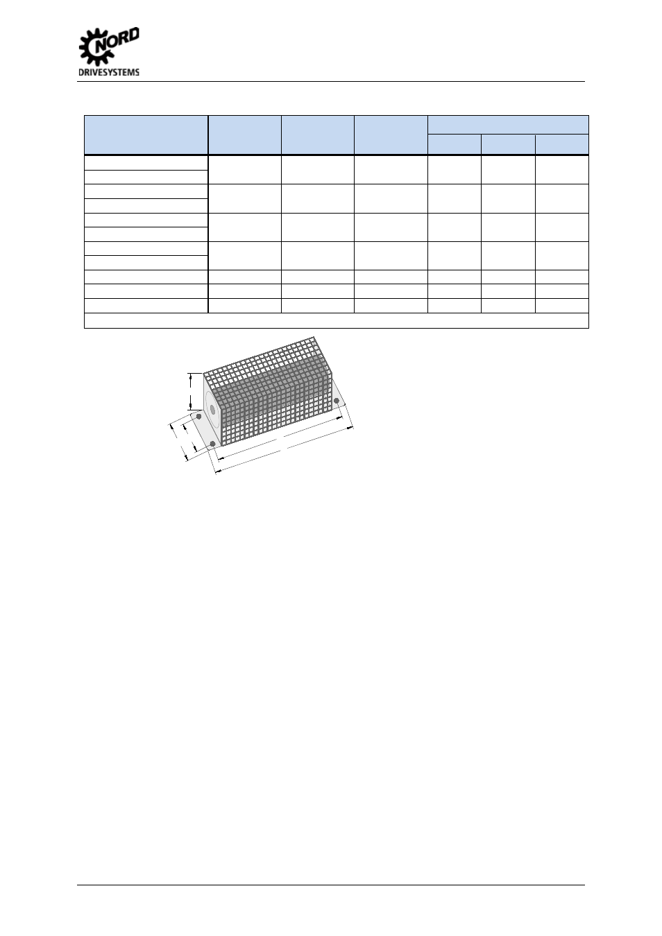 3 dimensions, brake resistor chassis sk br2, Dimensions, brake resistor chassis sk br2, 2 assembly and installation | NORD Drivesystems BU0500 User Manual | Page 33 / 180