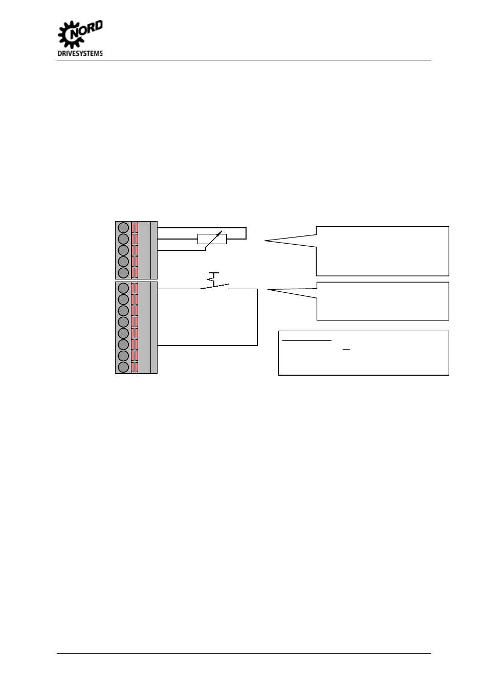 2 minimal configuration of control connections, Minimum connections, Basic parameters | Minimal configuration of control connections | NORD Drivesystems BU0500 User Manual | Page 69 / 180