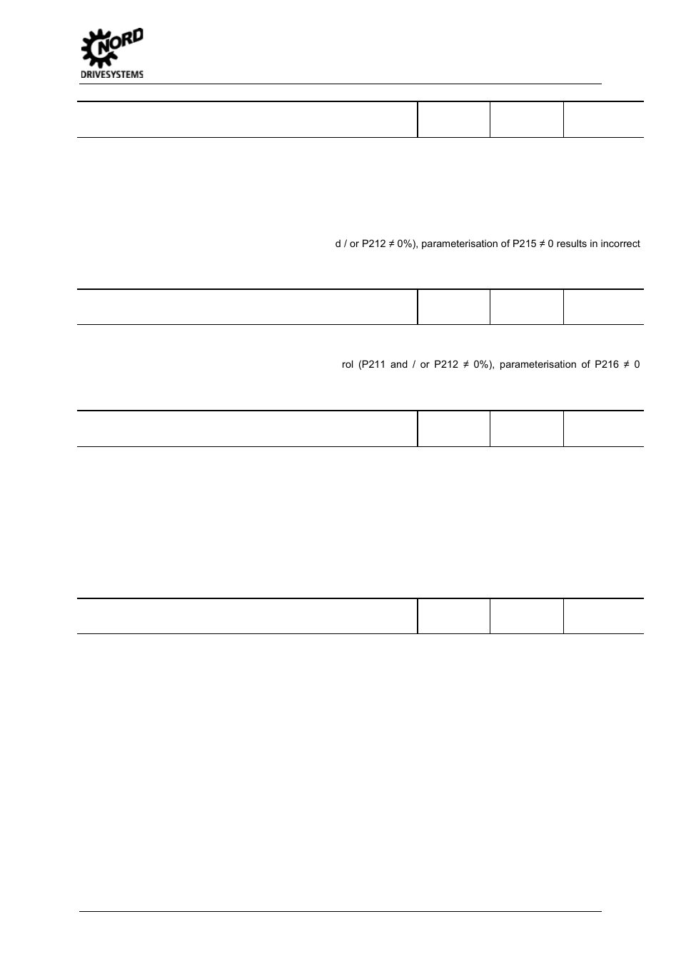 5 parameters, P215 boost precontrol, P216 time boost prectrl | P217 oscillation damping, P218 modulation depth | NORD Drivesystems BU0500 User Manual | Page 85 / 180