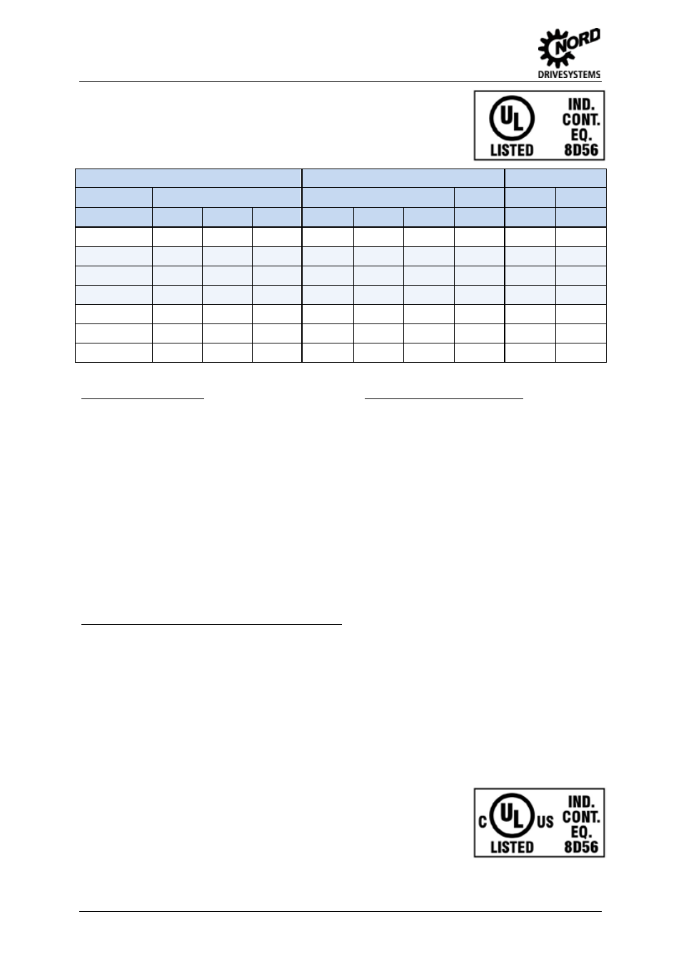 Ul- approval - file no. e171342, Supplement for cul | NORD Drivesystems BU0505 User Manual | Page 16 / 188