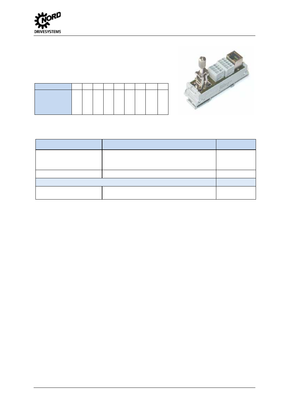 12 rj45 wago- connection module, Rj45 wago- connection module, Table 26: rj45 wago connection module | 2 assembly and installation | NORD Drivesystems BU0505 User Manual | Page 63 / 188