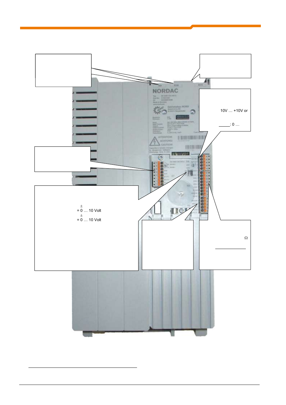 3 terminal blocks, sk 535e size 5 and above, Terminal blocks, sk 535e size 5 and above | NORD Drivesystems BU0510 User Manual | Page 10 / 81