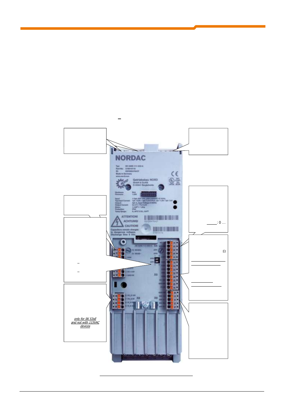 2 encoder connections, 1 terminal blocks, 1 terminal blocks sk 53xe size 1 | Terminal blocks sk 53xe size 1 – 4 | NORD Drivesystems BU0510 User Manual | Page 8 / 81