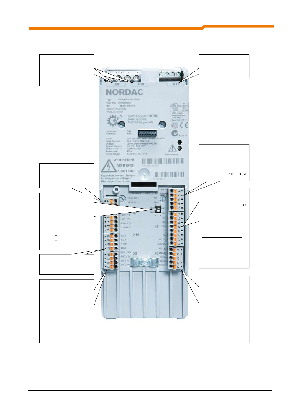 2 terminal blocks sk 54xe size 1, Terminal blocks sk 54xe size 1 – 4 | NORD Drivesystems BU0510 User Manual | Page 9 / 81