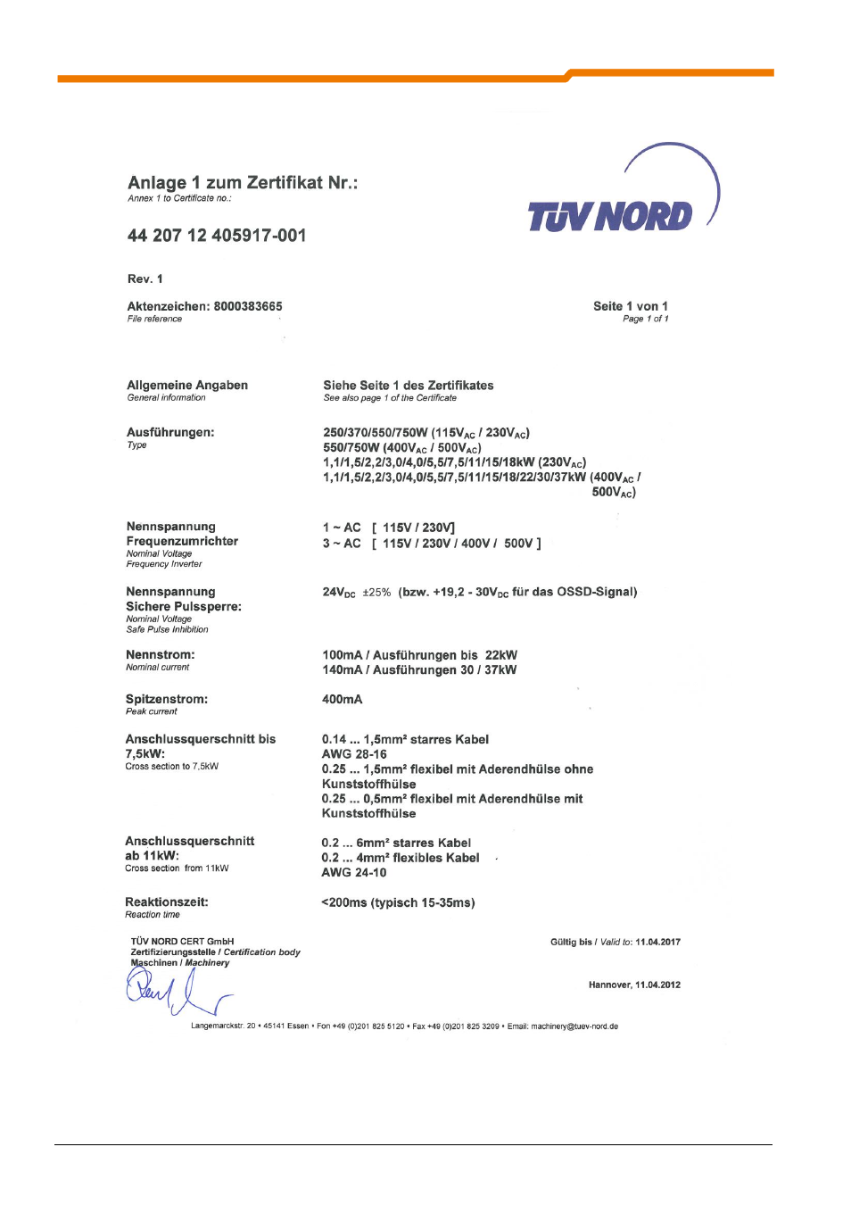 NORD Drivesystems BU0530 User Manual | Page 12 / 56