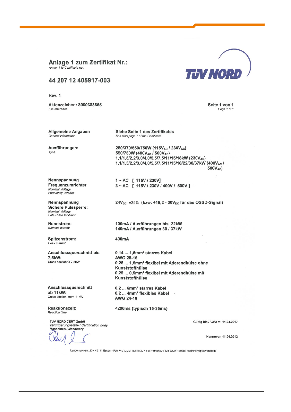 NORD Drivesystems BU0530 User Manual | Page 16 / 56