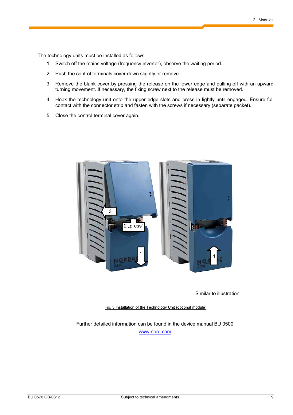 2 ethercat - bus module 2.2.1 | NORD Drivesystems BU0570 User Manual | Page 9 / 44