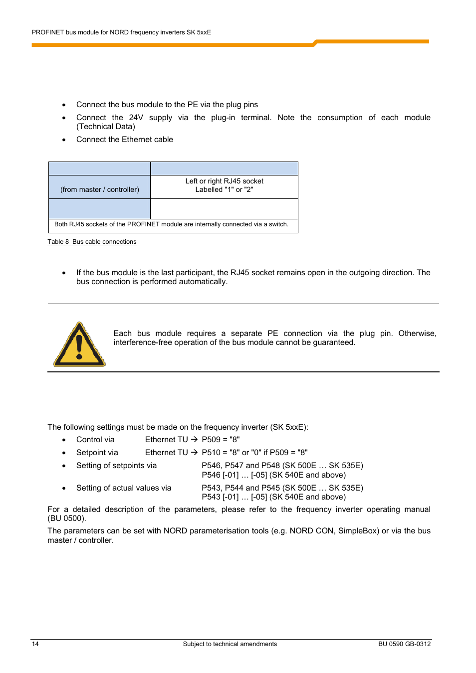 2 commissioning the bus module 3.2.1 | NORD Drivesystems BU0590 User Manual | Page 14 / 48