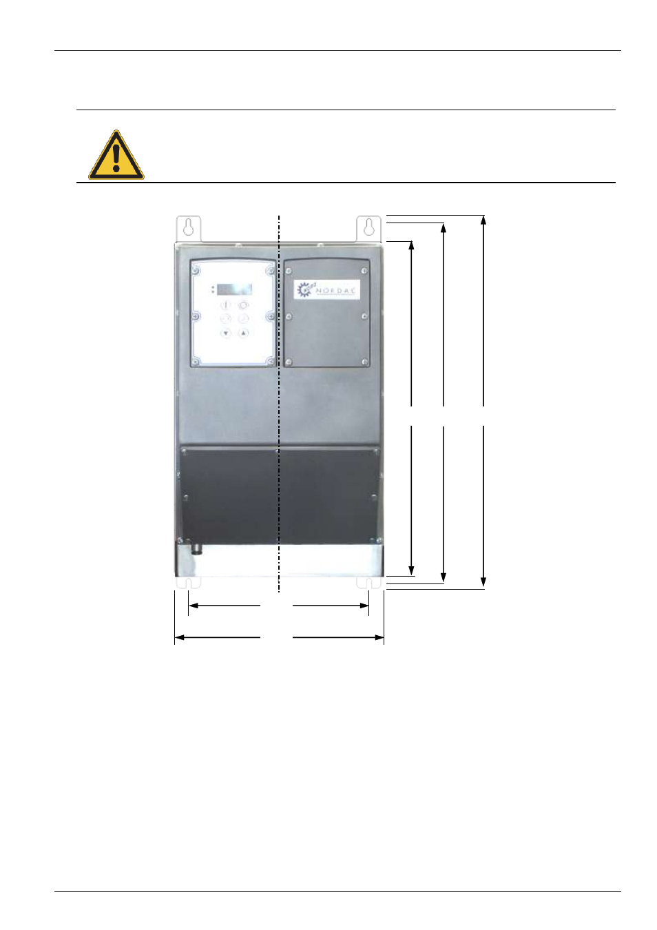 1 dimensions of the sk 750e with wall mounting kit | NORD Drivesystems BU0750 User Manual | Page 17 / 157