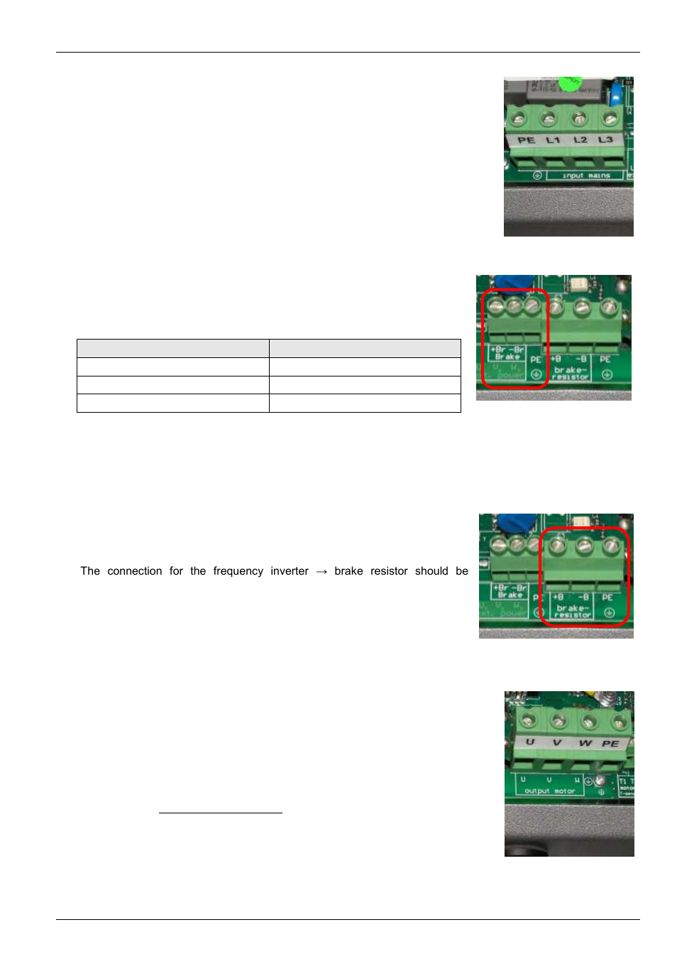 1 mains supply (pe, l1, l2, l3), 2 electromagnetic brake (+br, -br, pe), 3 brake resistor (+b, -b, pe) | 4 motor cable (u, v, w, pe) | NORD Drivesystems BU0750 User Manual | Page 22 / 157